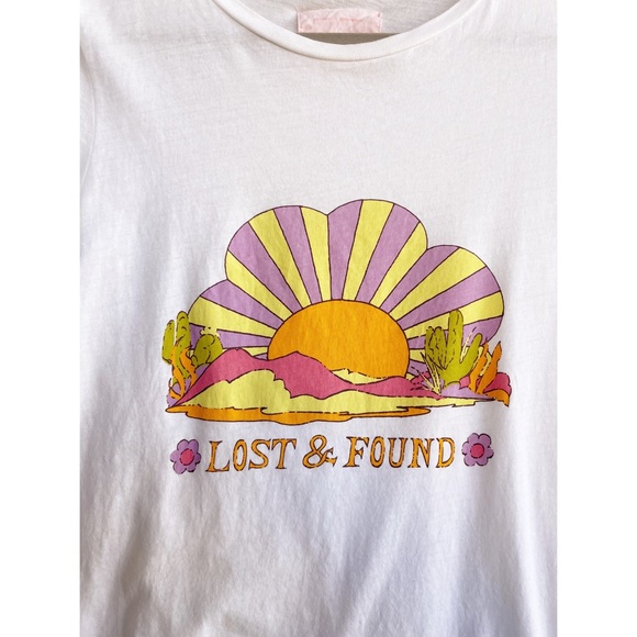 BAN.DO White Purple Orange Green Southwest Lost & Found Sunshine Graphic T Shirt - Picture 6 of 11